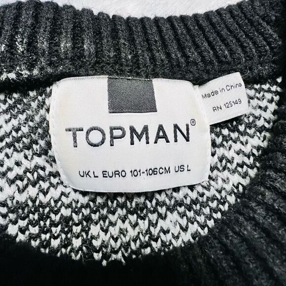 Topman Womens Red and Black Fair Isle Sleigh My Name Christmas Sweater Large - Picture 6 of 6